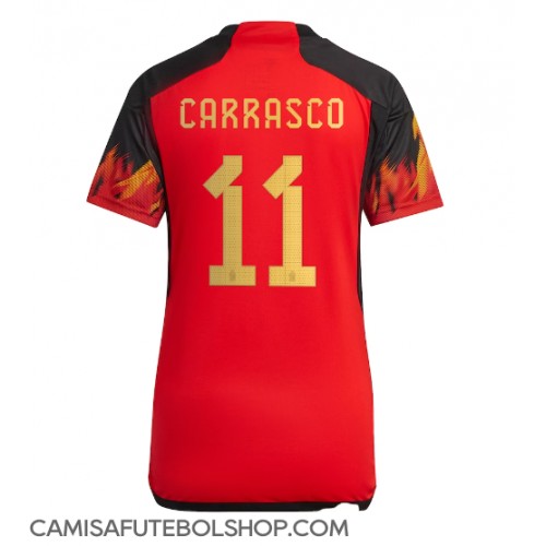 Camisa de time de futebol Bélgica Yannick Carrasco #11 Replicas 1º Equipamento Feminina Mundo 2022 Manga Curta